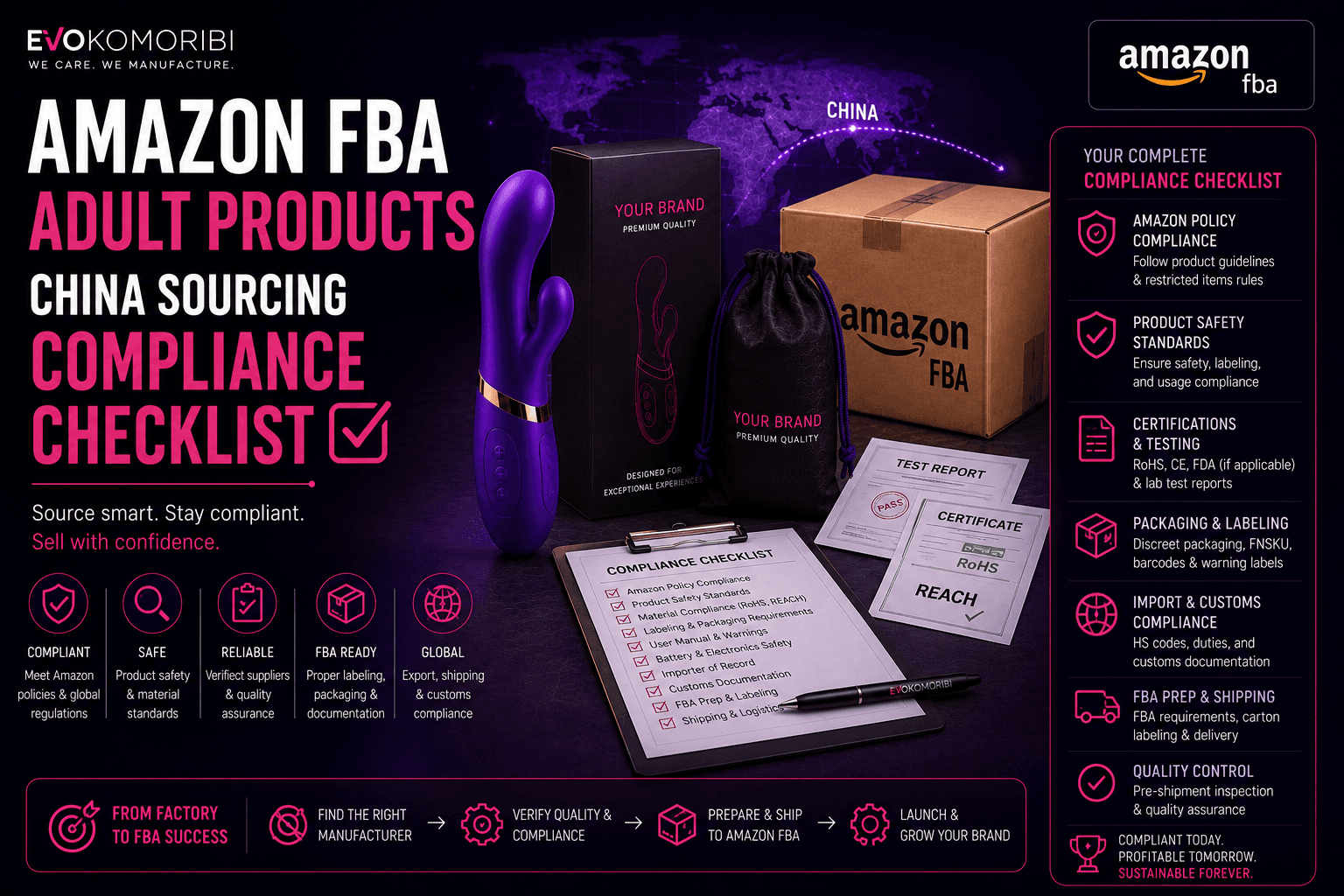 Amazon FBA Adult Products: Complete China Sourcing and Compliance Checklist — Evokomoribi B2B adult wellness OEM