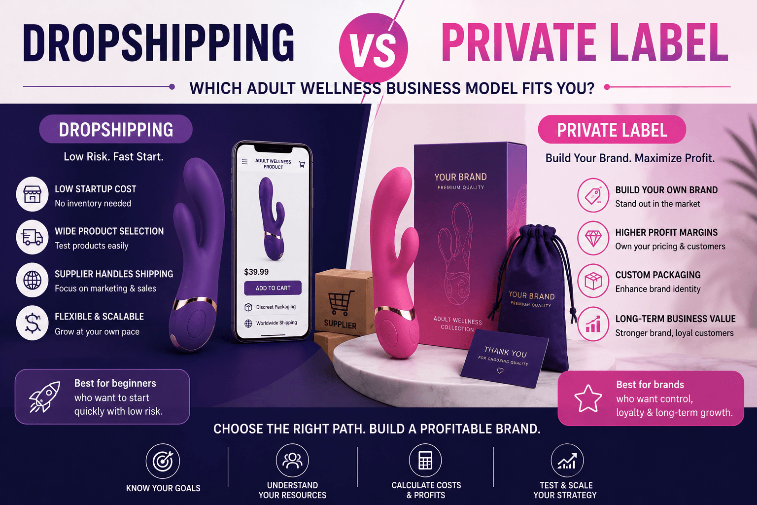 Adult Wellness Private Label: Dropshipping vs Private Label — Which Model Fits Your Business? — Evokomoribi B2B adult wellness OEM