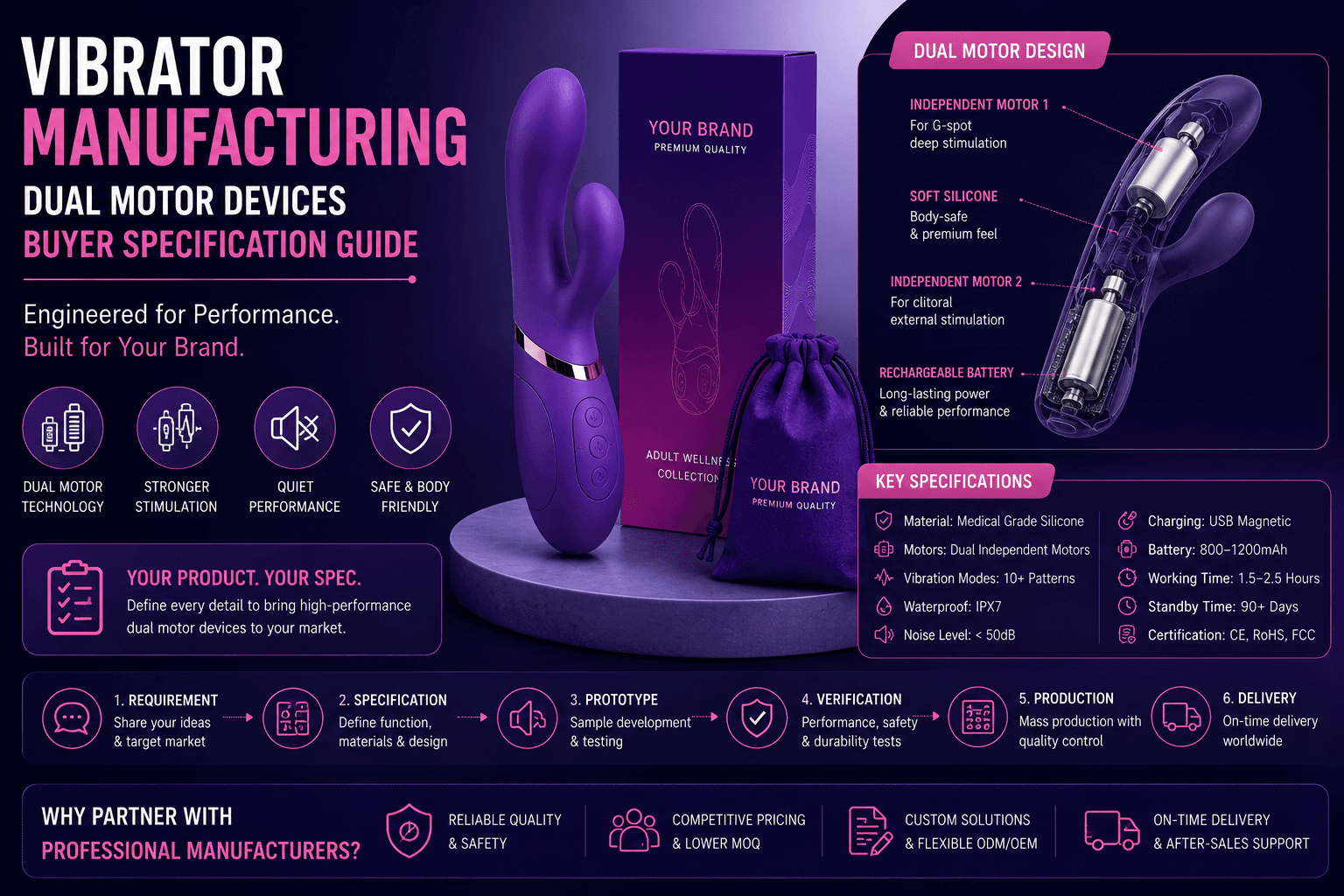 Vibrator Manufacturing: How Dual-Motor Devices Are Made and What to Specify — Evokomoribi B2B adult wellness OEM