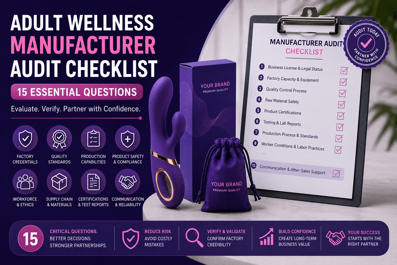 Adult Wellness Manufacturer Audit Checklist: 15 Questions Before Placing a Bulk Order — Evokomoribi B2B adult wellness OEM